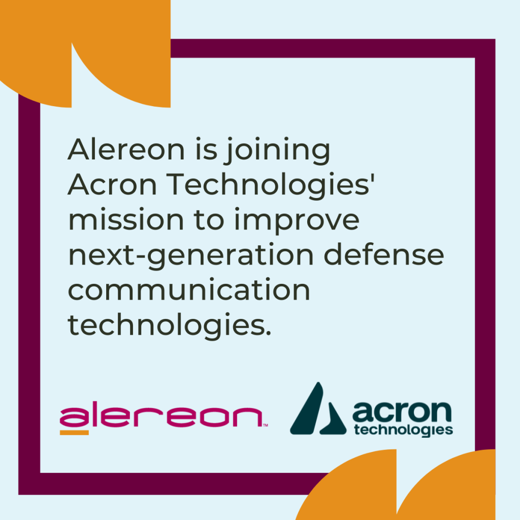 Announcement of Acron Technologies' acquisition of Alereon